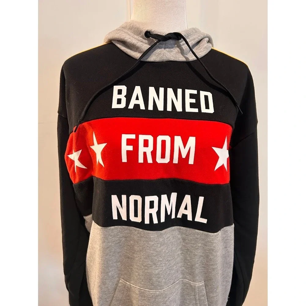Adidas‎ Rita Ora Banned From Normal Hoodie Black Grey Red Tiger Trefoil XL